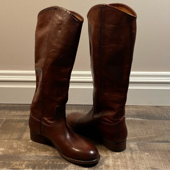 FRYE women’s Melissa Button 2 equestrian leather boots in redwood size 6B - Picture 7 of 11